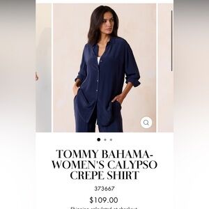 TOMMY BAHAMA-WOMEN'S CALYPSO
CREPE SHIRT button down NWT blue size medium